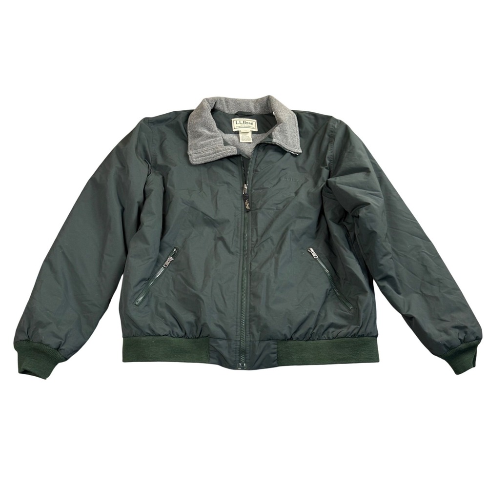 L.L. Bean 90s Jacket Bomber Green Large Thinsulate Fleece Lined Gorpcore